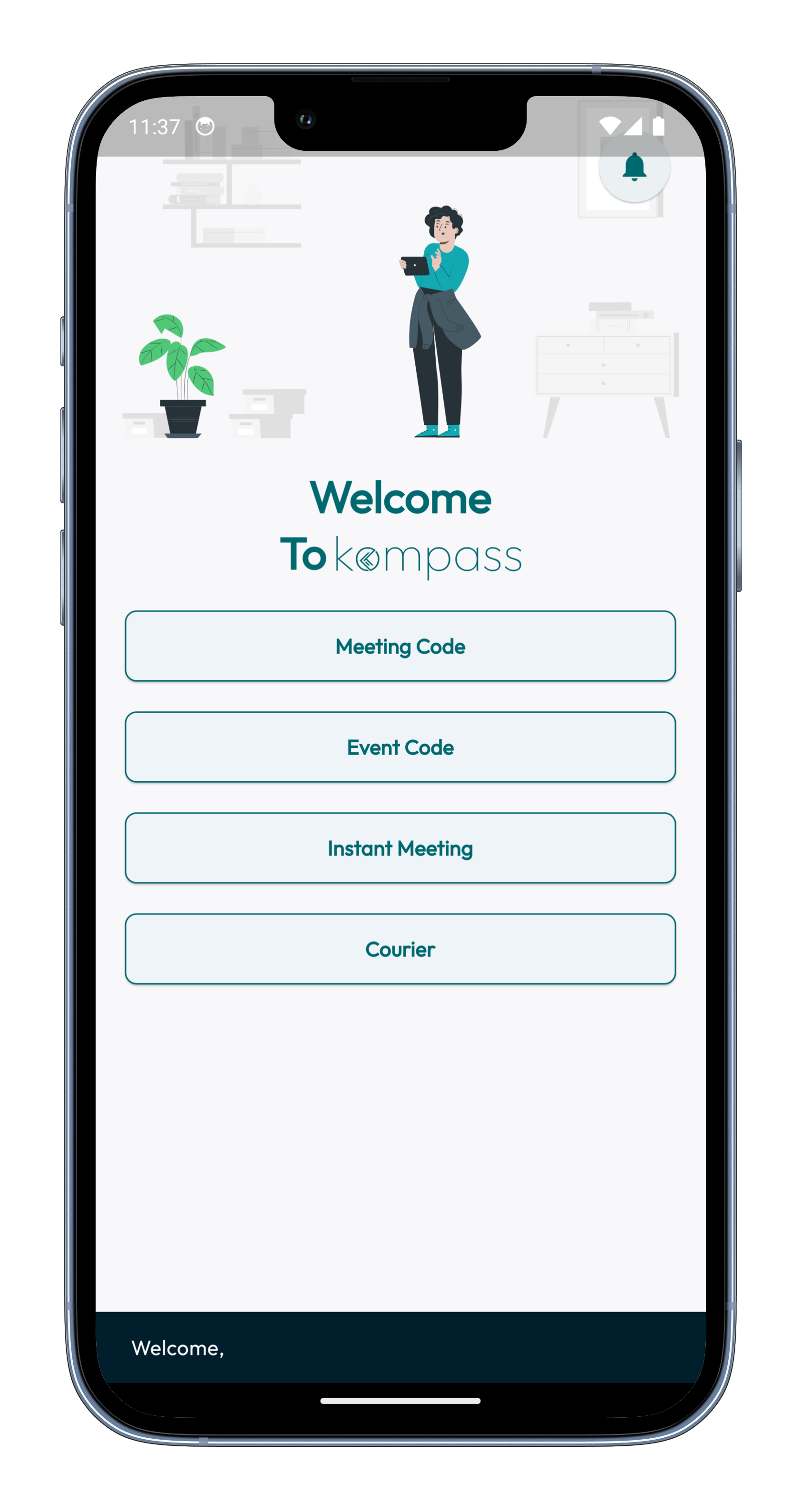 Kompass Welcome Home Screen